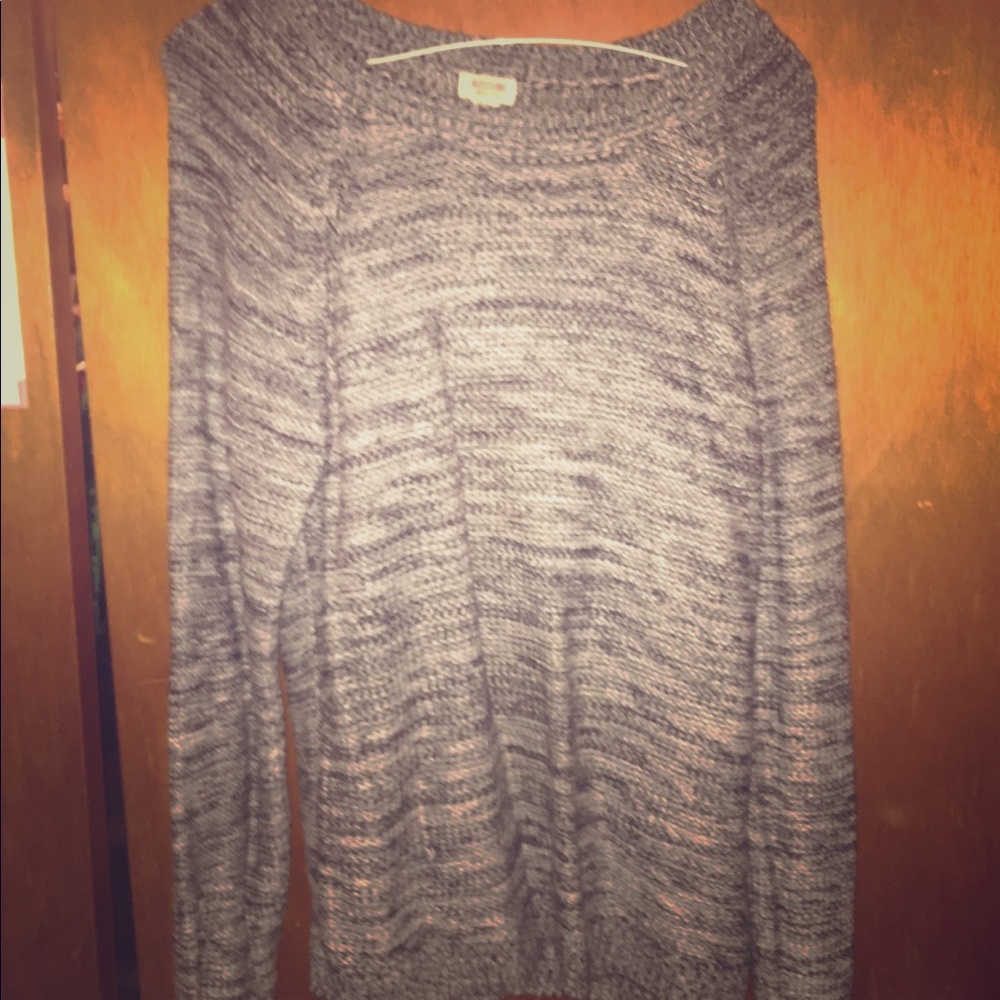 Gray Chunk-Knit Oversized Comfort Sweater